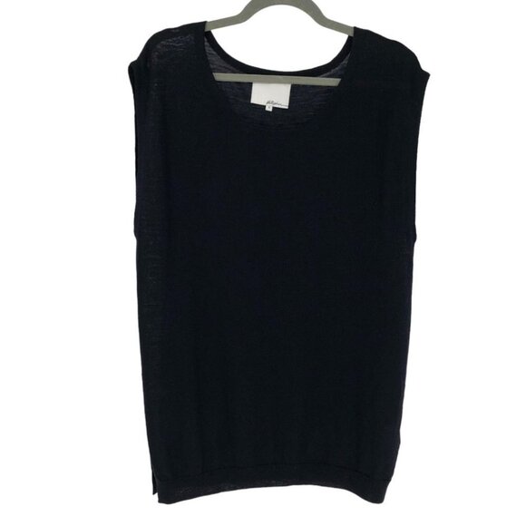 3.1 Phillip Lim Merino & Cashmere Blend Black Sleeveless Tunic size S *flaw* - Picture 1 of 15